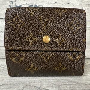 Louis Vuitton Portefeiulle Elise Trifold Wallet Monogram Canvas Leather
